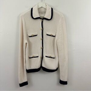 2/$20 LOFT Tipped Ribbed Sweater Jacket Women's Size XLP